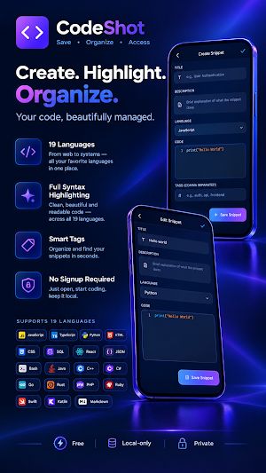 CodeShot: Manage Code Snippets Screenshot 2