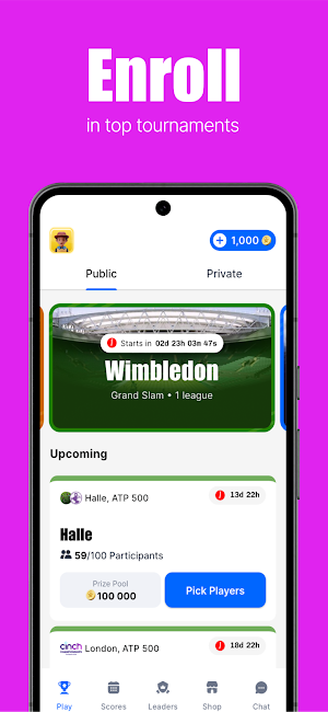 Tweener: Fantasy Tennis Screenshot 1