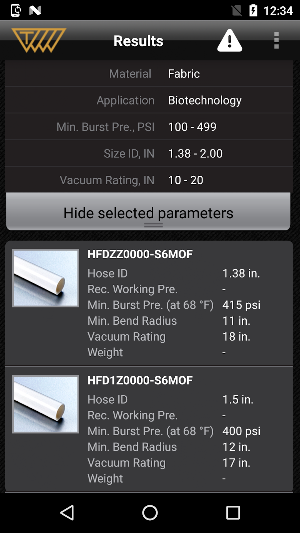 Tubing & Hose Selector Screenshot 3