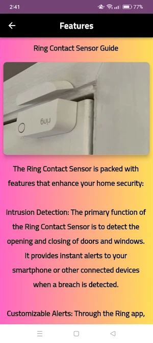 ring contact sensor guide Screenshot 3