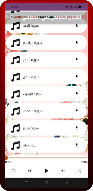 القرآن الكريم بصوت علي الحذيفي Screenshot 0