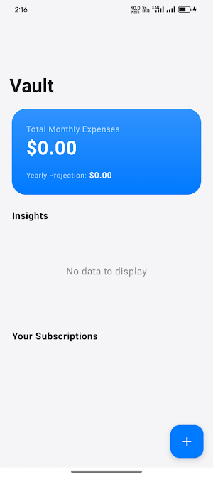 Vault: Subscription Tracker Screenshot 0
