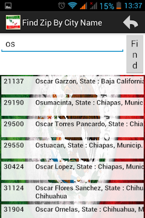 Mexican Zip Code Screenshot 1