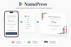NamePress - Bulk certificates Screenshot 0