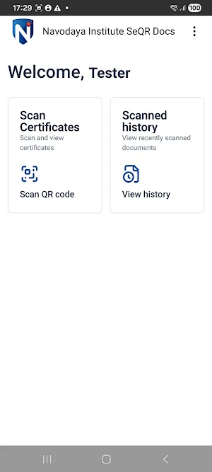 Navodaya Institute SeQR Scan Screenshot 0