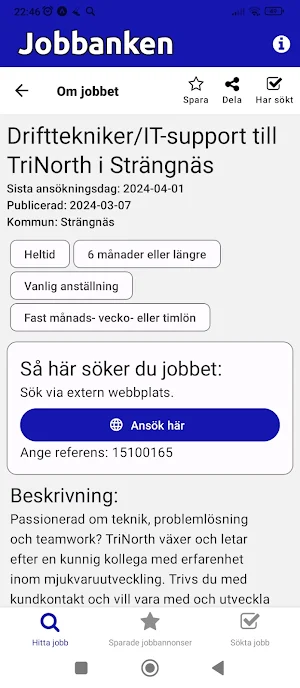 Jobbanken - sök jobb Screenshot 1