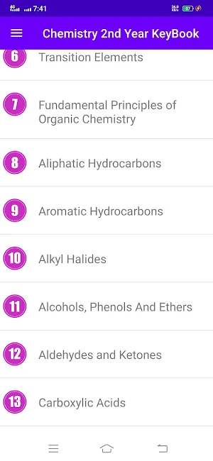 Chemistry 2nd Year KeyBook Screenshot 1