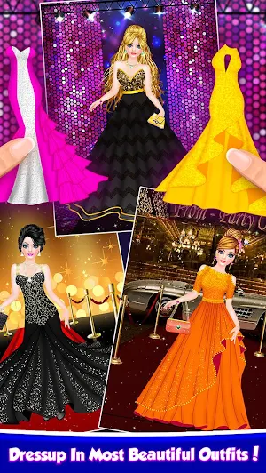 Prom Party Fashion Doll Salon Dress Up Game Screenshot 3