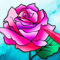 Flowers Coloring Book & Paint