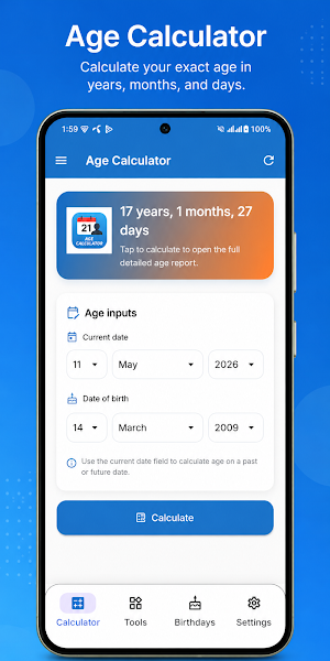 Age Calculator and Birthday Screenshot 1