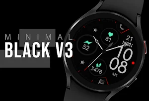 Minimal Black v3 Watch Face Screenshot 0