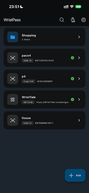 WristPass: Barcode Wallet Screenshot 0