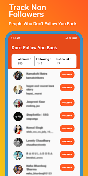 Followers & Unfollowers Tracker For Instagram Screenshot 3