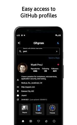 Gitgram - for GitHub searches & trendings Screenshot 1
