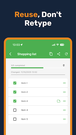 Checklist: Reusable Tasks Screenshot 2
