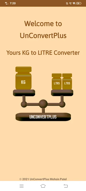 UnConvertPlus - KG to Litre. Screenshot 0