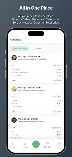 Waraqa ورقة: Digital receipts Screenshot 2