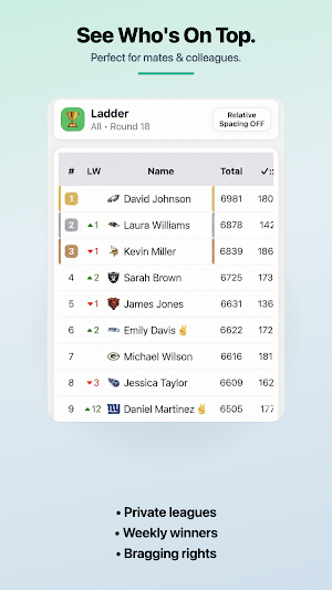 Odd Ball Tipping - AFL,NRL,NFL Screenshot 2