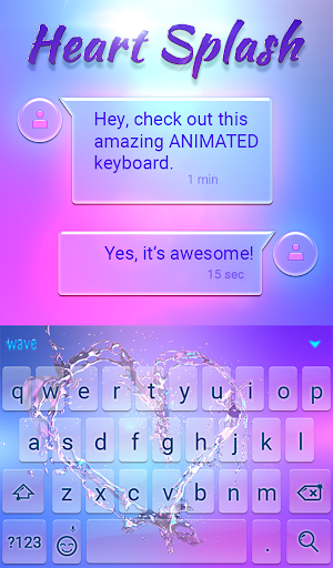 Heart Splash Animated Keyboard + Live Wallpaper Screenshot 2