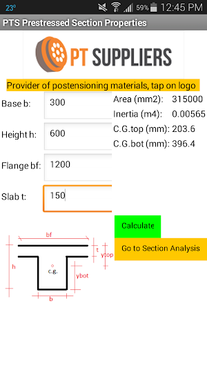 Prestressed Concrete Analysis Screenshot 0