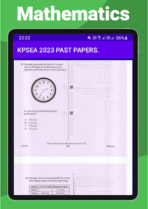 KPSEA 2023: Past papers. Screenshot 1