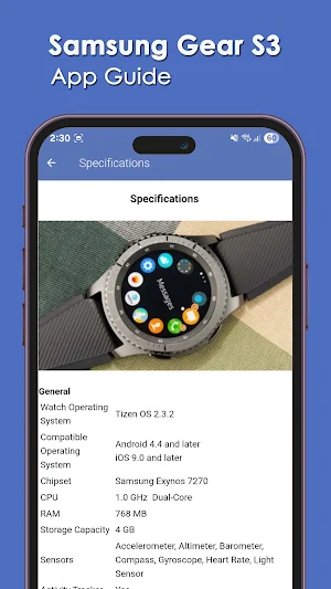 Samsung Gear S3 App Guide Screenshot 3