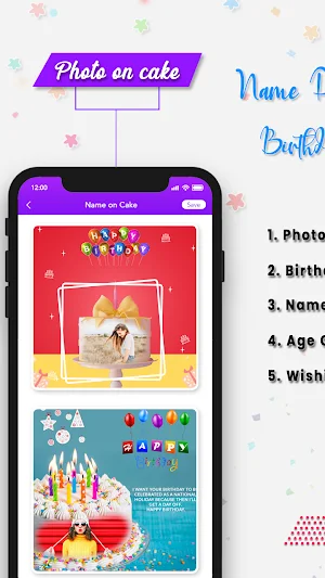 Name photo on birthday cake Screenshot 0