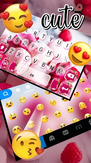 Rose Pink Macaroon Keyboard Background Screenshot 3