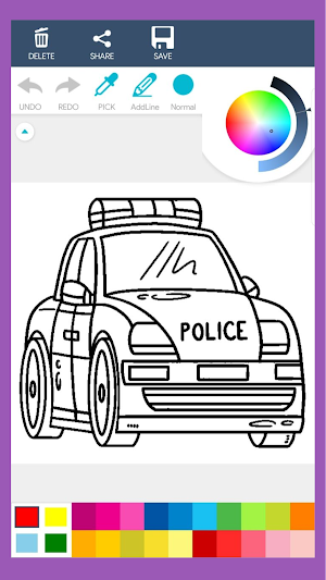 Police Car Coloring Book Screenshot 0