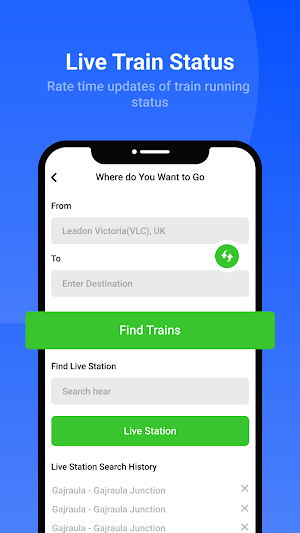 Live Train Location – Status Screenshot 1
