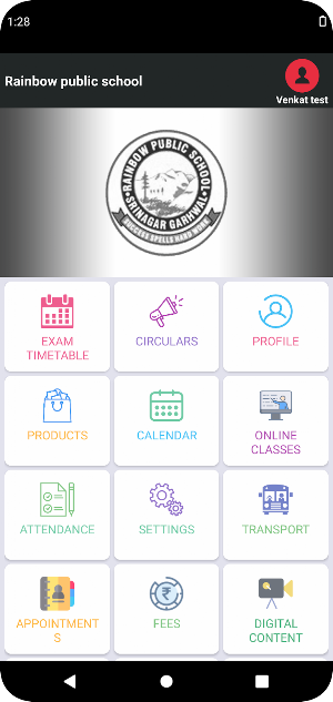 Rainbow Public School App Screenshot 1