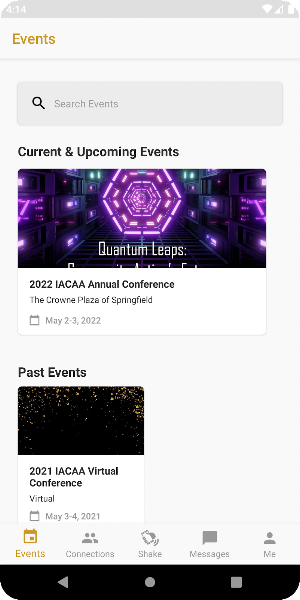 IACAA Events Screenshot 1