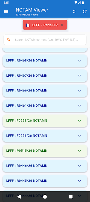 NOTAMs Viewer Screenshot 2