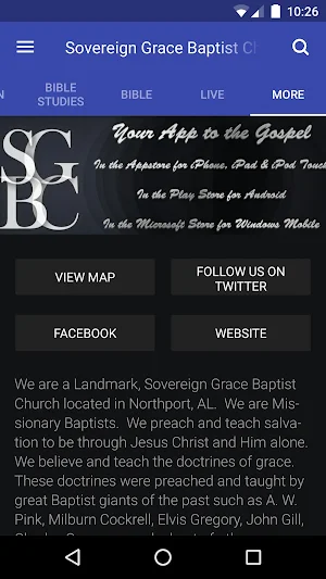Sovereign Grace Baptist Church Screenshot 2