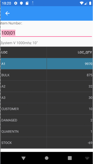 Nexus WMS Mobile Client Screenshot 1