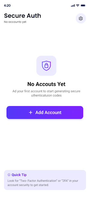 SecureAuth 2FA Authenticator Screenshot 0