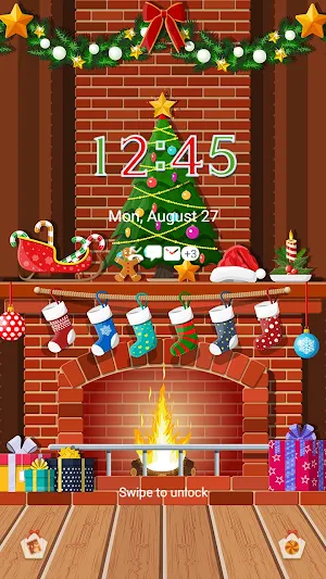 Christmas Fireplace- Wallpaper Screenshot 1