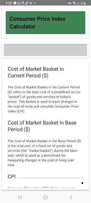 CPI Calculator Screenshot 1