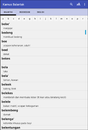 Kamus Balantak Dictionary Screenshot 1