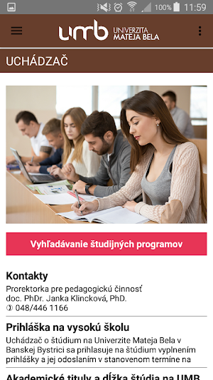 Univerzita Mateja Bela v Banskej Bystrici Screenshot 3