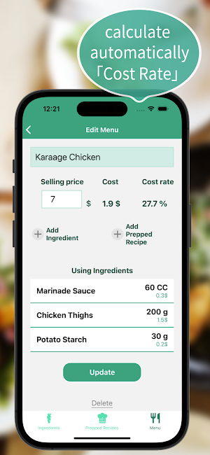 Fooster：Cost Recipe Calculator Screenshot 2