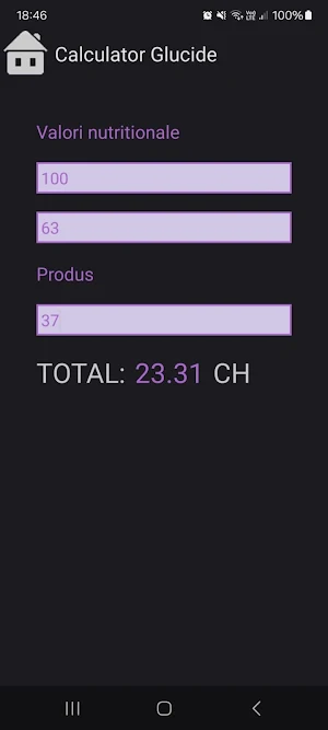 Calculator glucide Screenshot 2