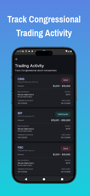 Capitol Trades Tracker Screenshot 3