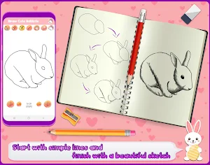 Draw Cute Bunny - Drawing Page Screenshot 2