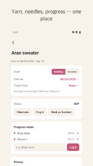 Yarnline: Knitting WIP Tracker Screenshot 3