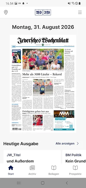 WZ/JW E-Paper - Tageszeitungen Screenshot 1