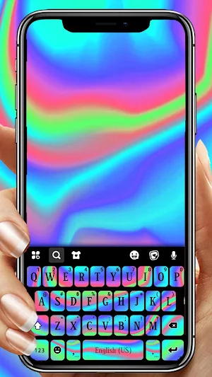 Rainbow Holograph Keyboard Theme Screenshot 0
