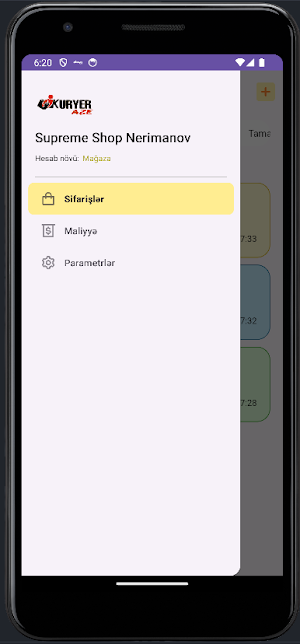 Kuryer Aze - Mağazalar üçün Screenshot 0