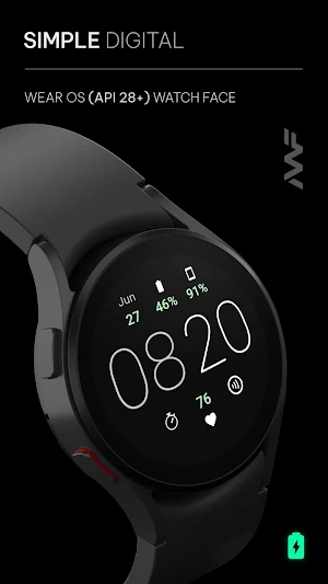 Awf Simple Digital - watchface Screenshot 0
