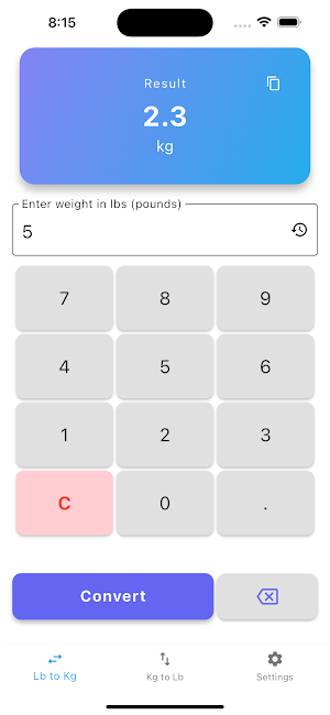 lbs to kg Converter Screenshot 3